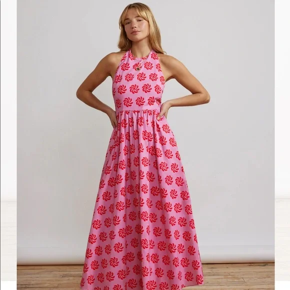 chinese dress ladies Keira Red Tulip Print Maxi Dress
